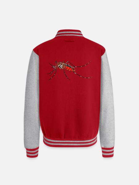mosquito - Unisex College Sweat Jacket - red/heather grey