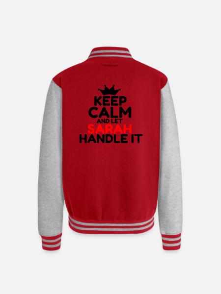 SARAH - Unisex College Sweat Jacket - red/heather grey