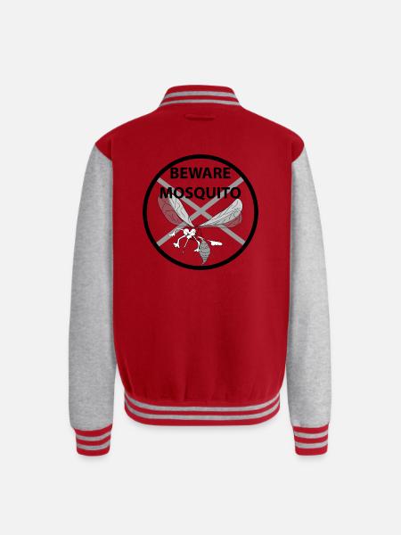 beware mosquito - Unisex College Sweat Jacket - red/heather grey