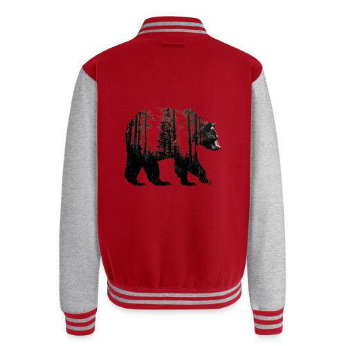 Evergreen Bear Silhouette - Unisex College Sweat Jacket