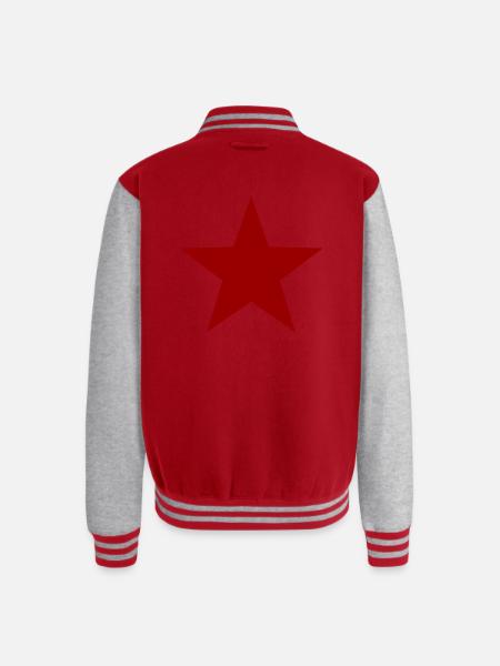 RED STAR 001 - Unisex College Sweat Jacket - red/heather grey