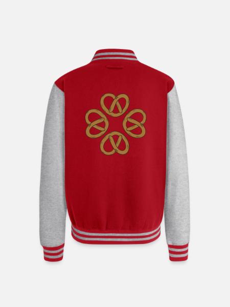 T-shirt pretzel - Unisex College Sweat Jacket - red/heather grey