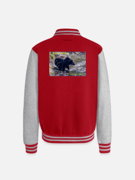 Choose The Bear - Unisex College Sweat Jacket - red/heather grey
