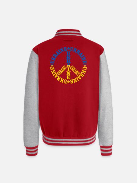 Ukraine Peace - Unisex College Sweat Jacket - red/heather grey