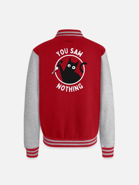 You Saw Nothing - Unisex College Sweat Jacket - red/heather grey