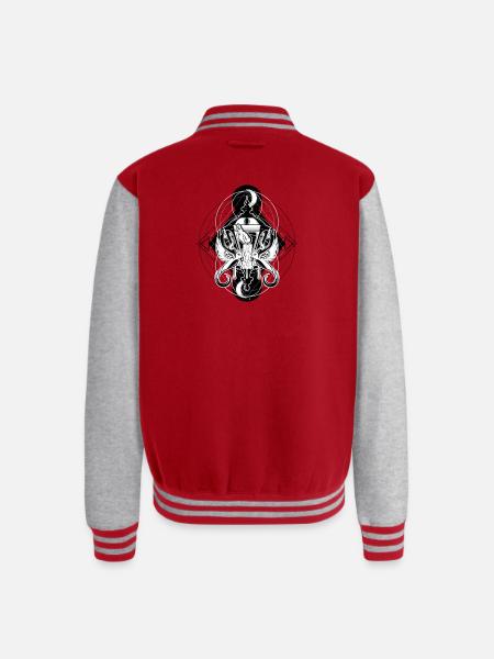 Winged Dagger Sigil - Unisex College Sweat Jacket - red/heather grey