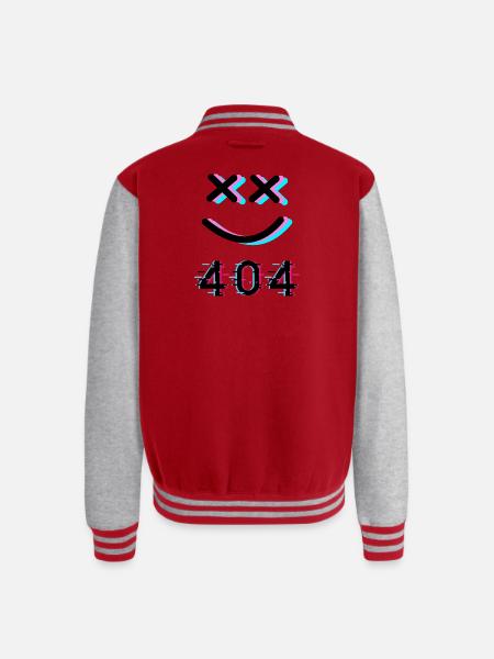 404 Fashion Error - Unisex College Sweat Jacket - red/heather grey