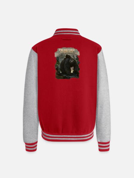 Prehistoric National Park - Giant Sloths - Unisex College Sweat Jacket - red/heather grey