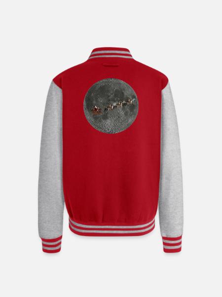 Lunar Santa Sleigh Ride - Unisex College Sweat Jacket - red/heather grey