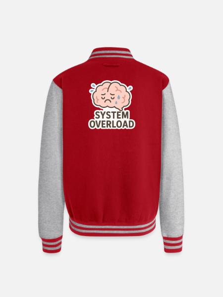 System Overload Brain Illustration - Unisex College Sweat Jacket - red/heather grey