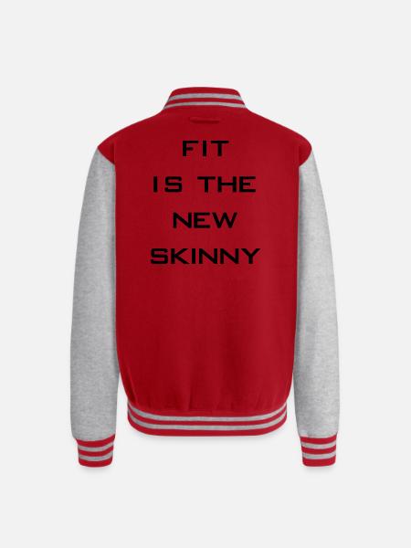 fit is the new skinny - Unisex College Sweat Jacket - red/heather grey