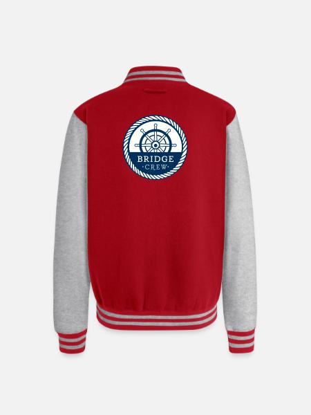 Bridge Crew Nautical Command Badge - Unisex College Sweat Jacket - red/heather grey