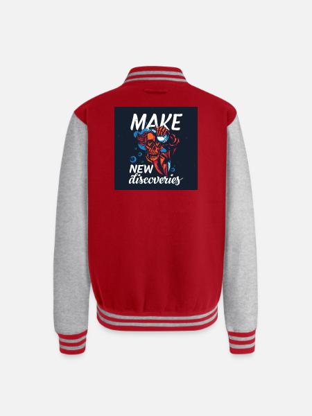 Make New Discoveries Skull Dive - Unisex College Sweat Jacket - red/heather grey