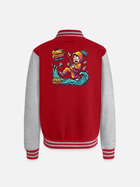Urban Angler Neon Splash - Unisex College Sweat Jacket - red/heather grey
