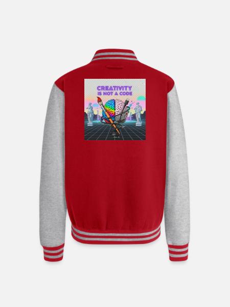 Brainbrush Neon: Creativity Unplugged - Unisex College Sweat Jacket - red/heather grey