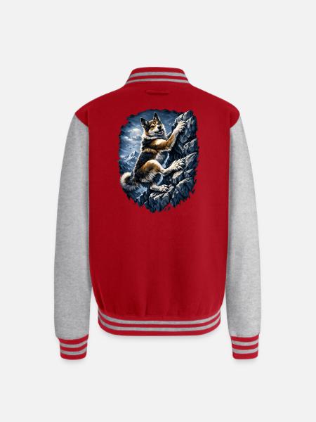 Alpine Husky Climber - Unisex College Sweat Jacket - red/heather grey