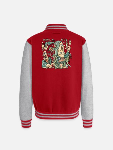 Mutation - Unisex College Sweat Jacket - red/heather grey