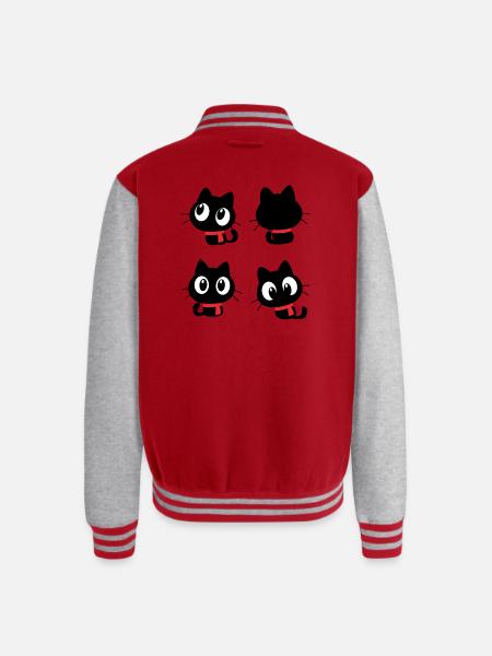 Noir Eyes Quartet - Unisex College Sweat Jacket - red/heather grey