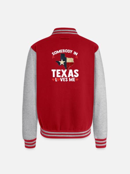 Somebody in Texas Loves Me - Unisex College Sweat Jacket - red/heather grey