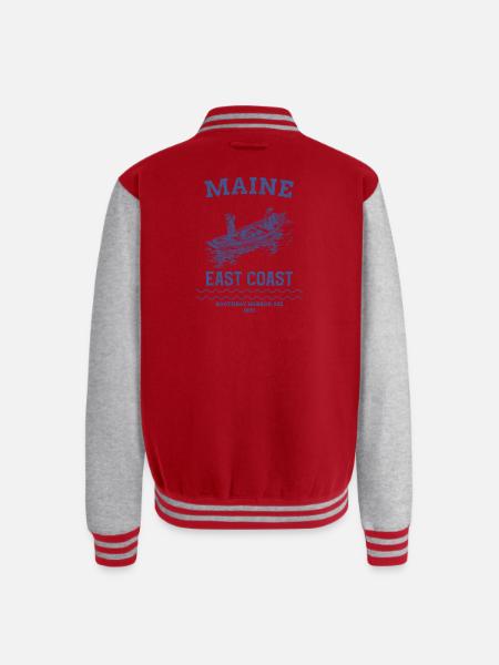 east_coast_boothbay - Unisex College Sweat Jacket - red/heather grey