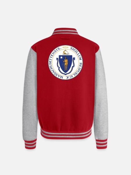 Massachusetts - Unisex College Sweat Jacket - red/heather grey