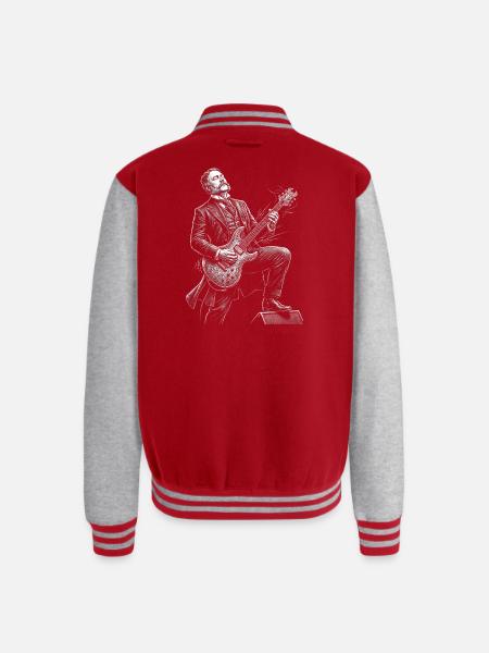 Chester A. Arthur Guitarist - Unisex College Sweat Jacket - red/heather grey
