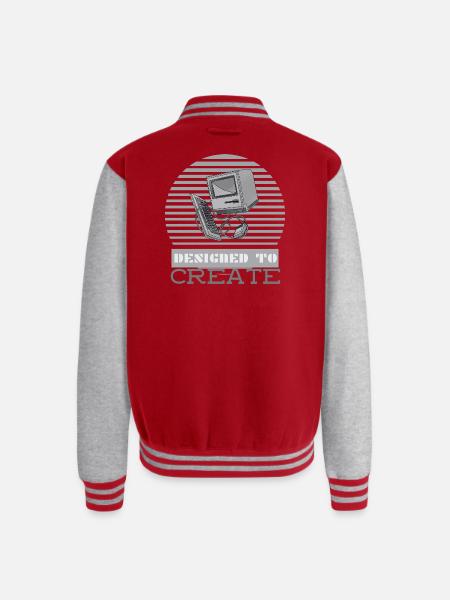 Designed To Create - Unisex College Sweat Jacket - red/heather grey