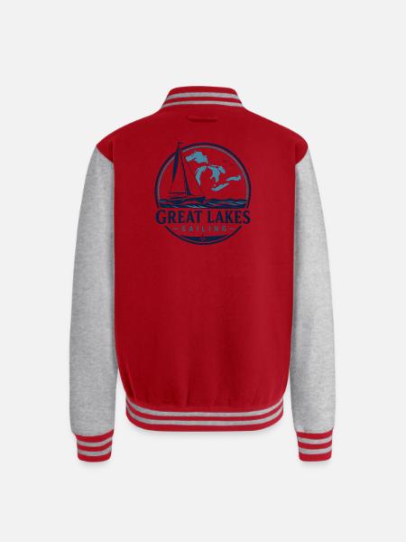 Great Lakes Sailing Logo - Unisex College Sweat Jacket - red/heather grey