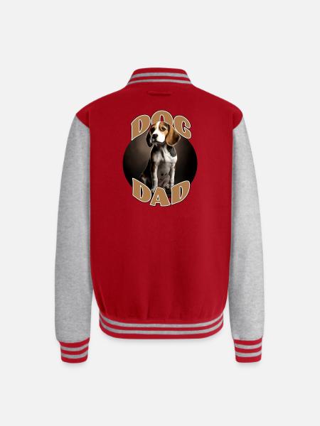 Beagle Dad Graphic Tee - Unisex College Sweat Jacket - red/heather grey