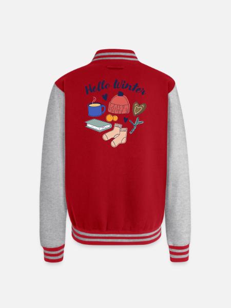 Hello Winter Cozy Essentials - Unisex College Sweat Jacket - red/heather grey