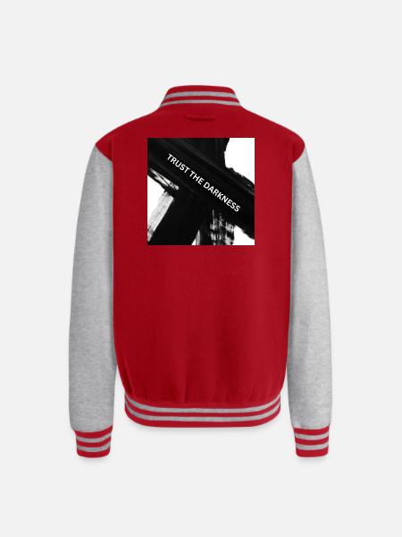 Trust the Darkness - Unisex College Sweat Jacket - red/heather grey