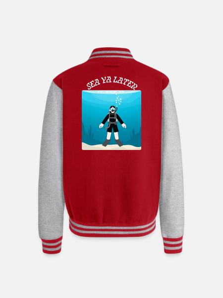 Sea_Ya_Later - Unisex College Sweat Jacket - red/heather grey