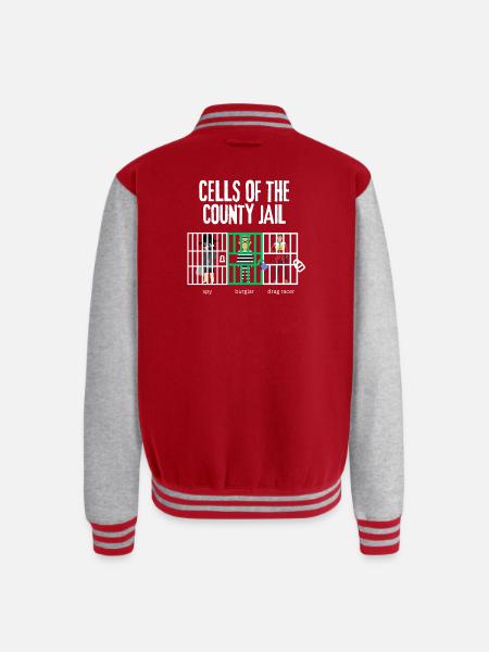 Cellblock Trio Jail Scene - Unisex College Sweat Jacket - red/heather grey