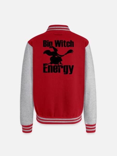 Big Witch Energy - Unisex College Sweat Jacket - red/heather grey