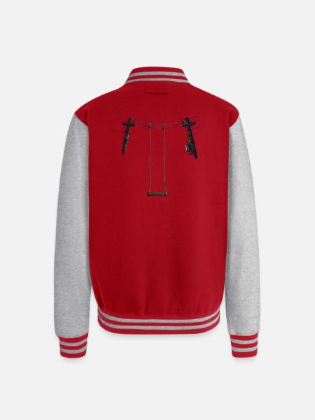 Rustic Swing Silhouette - Unisex College Sweat Jacket - red/heather grey
