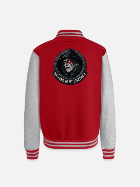 Nightmare Witch in Stone Ring - Unisex College Sweat Jacket - red/heather grey