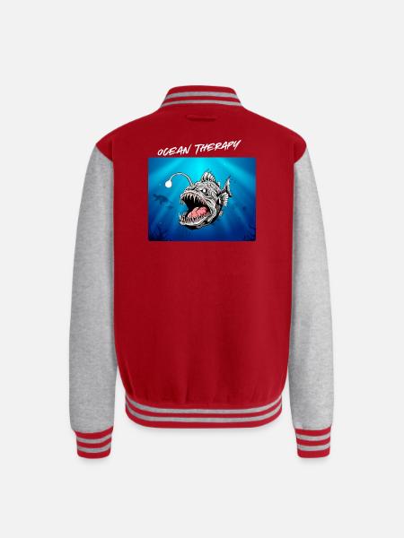 Ocean_Therapy - Unisex College Sweat Jacket - red/heather grey