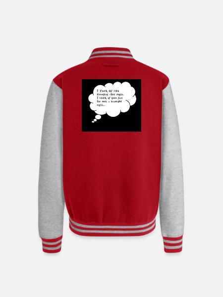 Romantic Thought Bubble Quote - Unisex College Sweat Jacket - red/heather grey