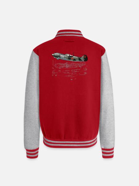 La-5 - Unisex College Sweat Jacket - red/heather grey