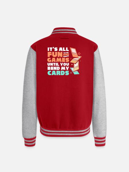 Trading Card Game Card Player - Unisex College Sweat Jacket - red/heather grey