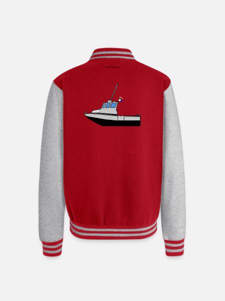 Scuba Boat - Unisex College Sweat Jacket - red/heather grey