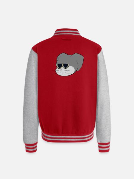 Ketos - Unisex College Sweat Jacket - red/heather grey