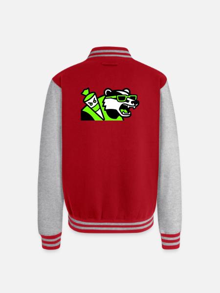 Badger School Cone Mascot - Unisex College Sweat Jacket - red/heather grey