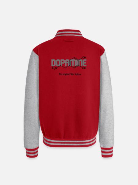 Dopamine Likewave Logo - Unisex College Sweat Jacket - red/heather grey