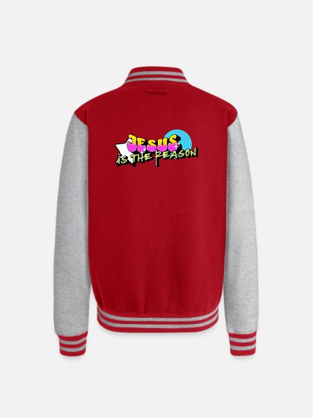 Jesus is the Reason - Unisex College Sweat Jacket - red/heather grey