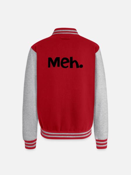 Meh. - Unisex College Sweat Jacket - red/heather grey