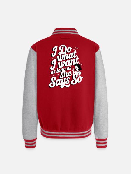 Own It: She Says So - Unisex College Sweat Jacket - red/heather grey