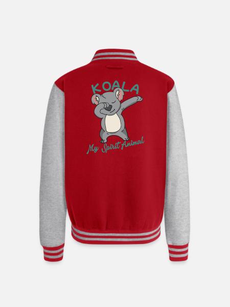 Koala Spirit Animal Dance - Unisex College Sweat Jacket - red/heather grey