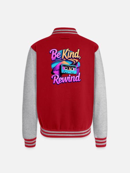 Be Kind Rewind Retro Cassette - Unisex College Sweat Jacket - red/heather grey