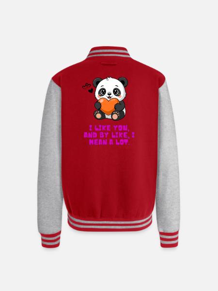 Liking Somebody - Unisex College Sweat Jacket - red/heather grey